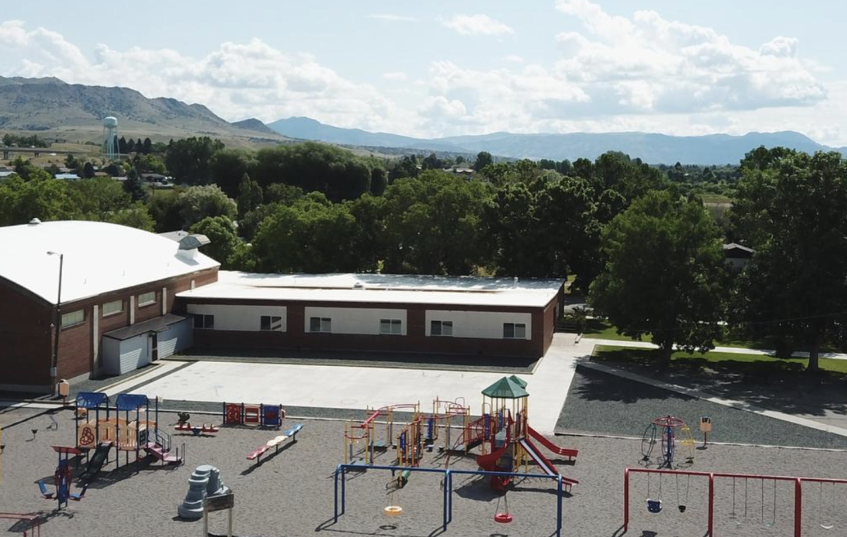 Whitehall School Playground with Mountains in the background