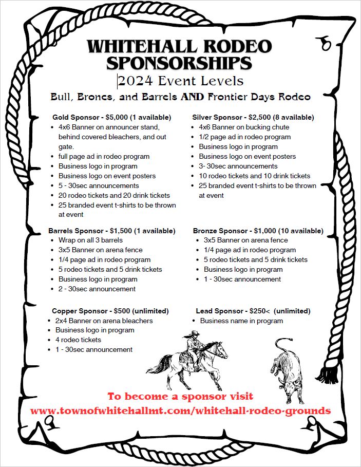 Flyer of sponsorship levels